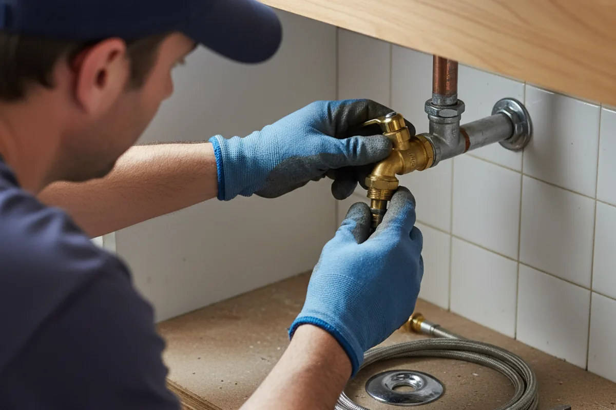 Shutoff valve and fitting work during Faucet and Fixture Repair in Fargo